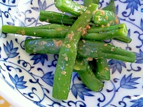 お弁当のおかずに✿いんげんのゴマ味噌和え❤